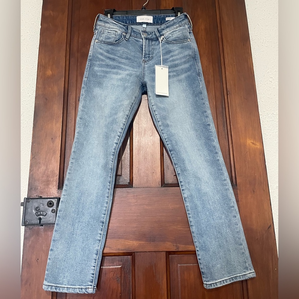 DEAR JOHN, size 25, Blaire High Rise Straight light/med wash denim jeans